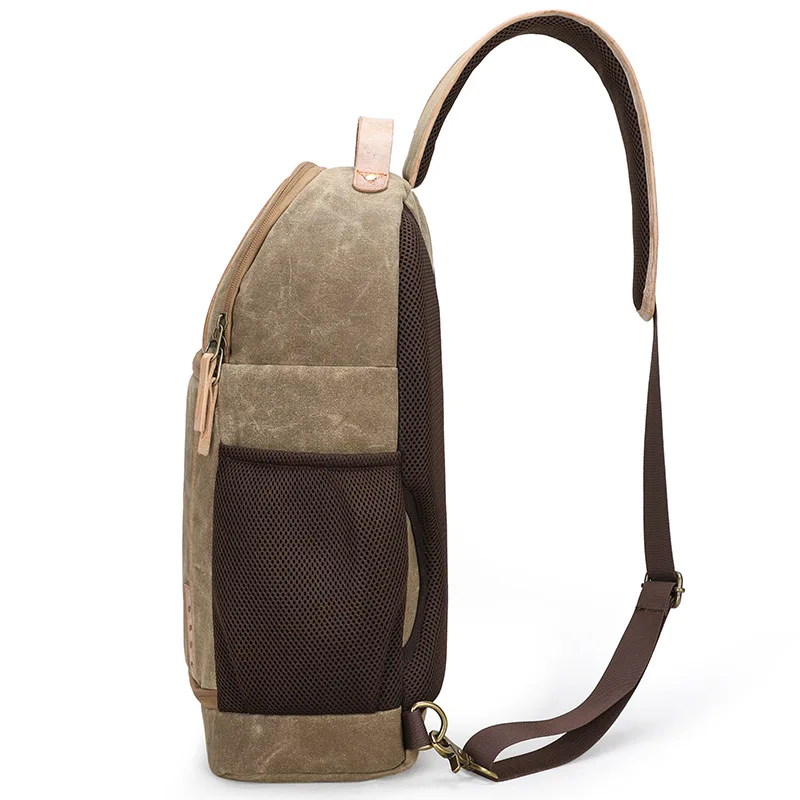 canvas leather sling messenger camera bag professional dslr storage bag durable waterproof and tearproof carrying backpack case free global shipping