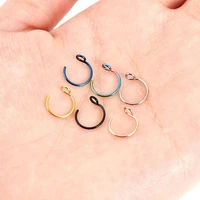 6 colors fake nose ring clip on nose ring faux nose ring fake piercings tragus earrings simple nose ring jewelry