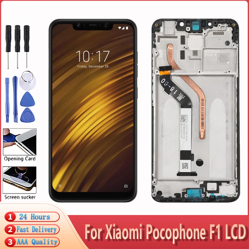 ЖК-экран для Xiaomi Pocophone F1 с дигитайзером в сборе 6 18 дюйма AAA +++ | Мобильные телефоны и