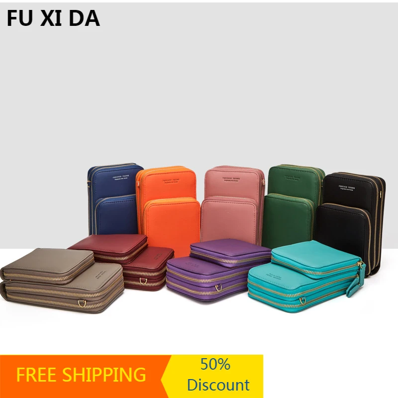 

Super Practical Fashion Multifunction Pu Leather Crossbody Cellphone Phone Bag Women Small Casual Shoulder Bags Card Holder Lady