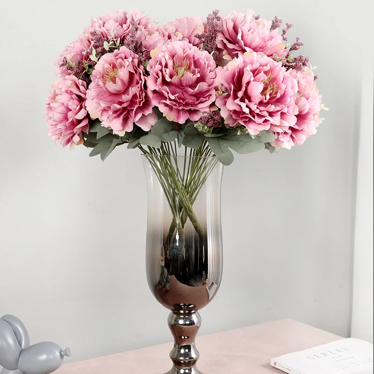 

High-quality Artificial Flowers 10 Peonies, Bridal Wedding Bouquets, Home Decoration, Banquet Table, Anniversary Garden DIY