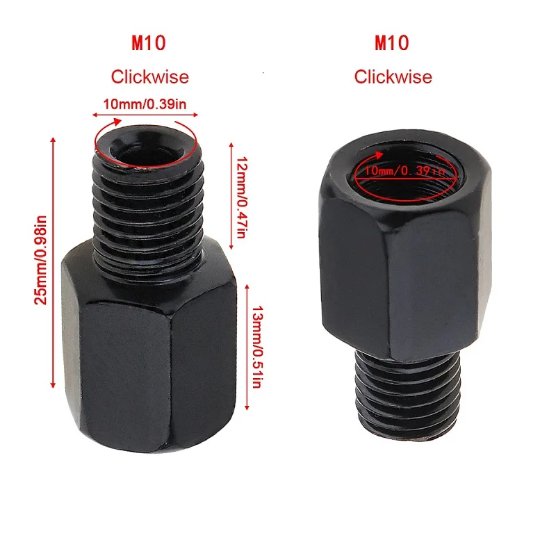 1PC M10 RR 1 шт. зеркальный адаптер M8 M10 10 мм 8 мм Универсальный черный мотоцикл зеркало заднего вида адаптер болт стальной металлический для мотоцикла - Цвет: 1PC M10 RR