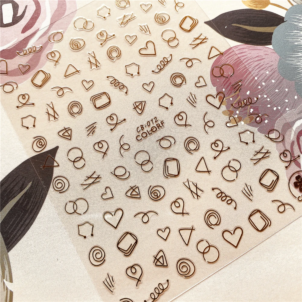 CB 012 графический 3D клей в форме сердца наклейка для ногтей украшение инструмент