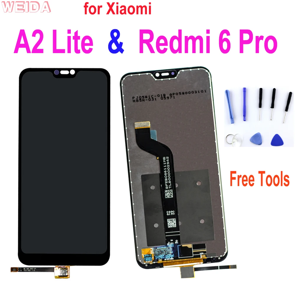 ЖК дисплей 5 84 &quotдля Xiaomi Mi A2 Lite Redmi 6 Pro с сенсорным экраном и дигитайзером в сборе