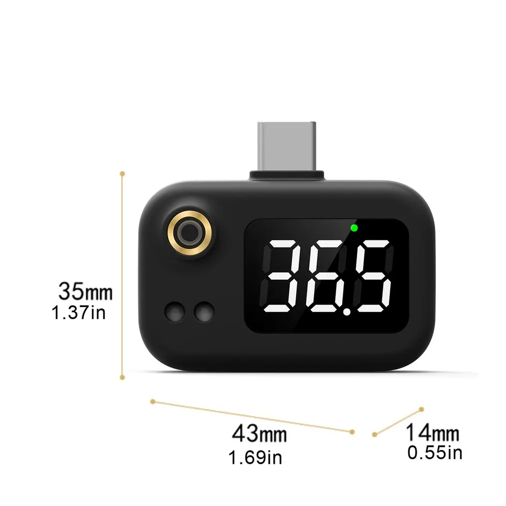 

Mobile Phone USB Smart Thermometer Non-contact Infrared Thermometer Portable Electronic Thermometer LCD Display