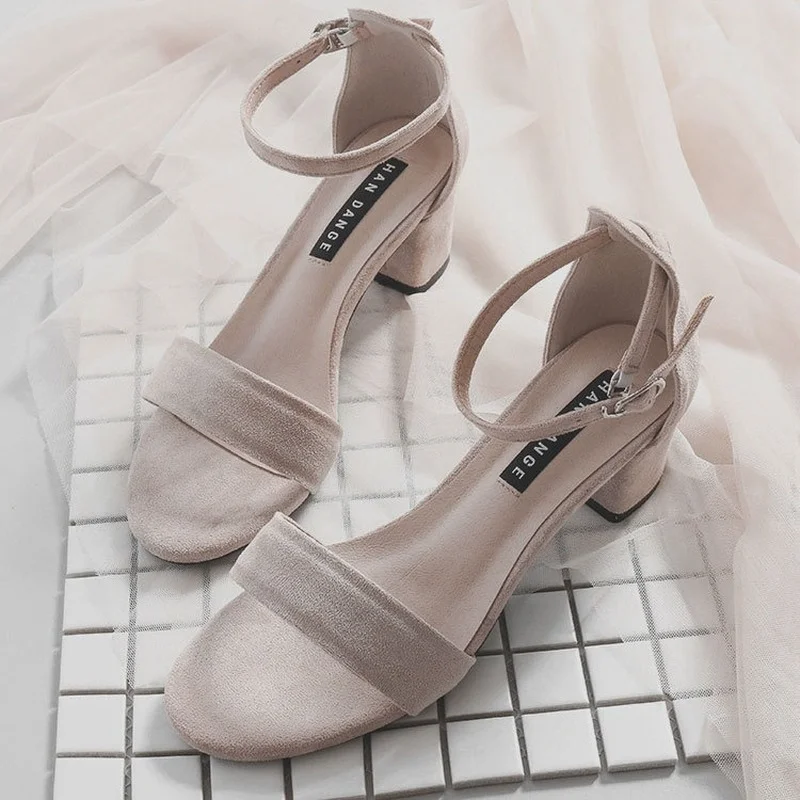 

Босоножки женские на высоком каблуке 5-8 см, повседневные сандалии в Корейском стиле, лето 2022