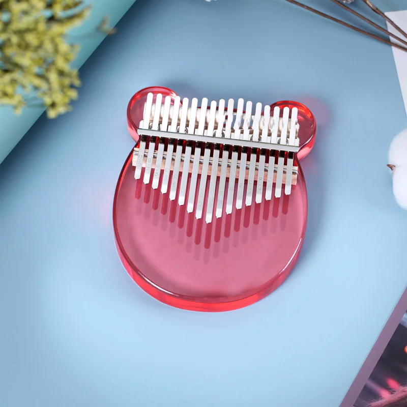 Прозрачное цветное пианино для большого пальца с 17 клавишами портативное Kalimba