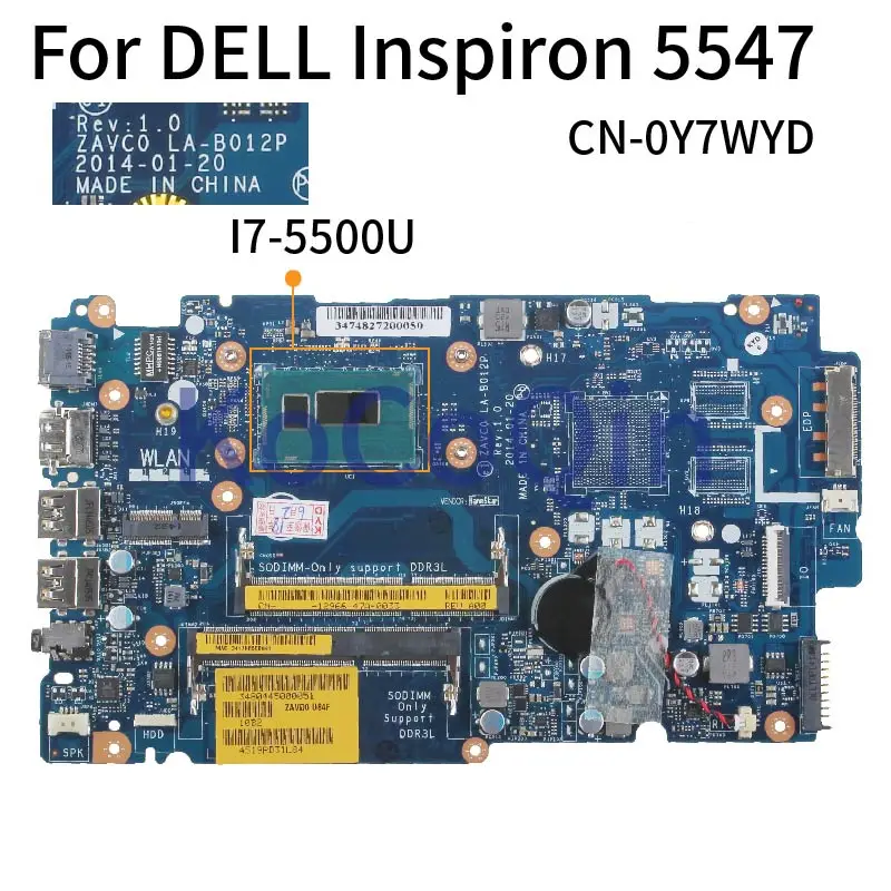 Материнская плата для ноутбука DELL Inspiron 15-5547 5548 14-5447 I7-5500U | Компьютеры и офис