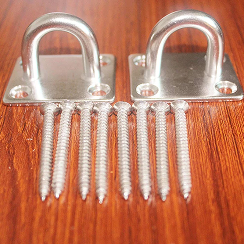 1000 lb Capacity Stainless Suspension Ceiling Hooks Hammock Chair Hanging Kit Swing Yoga Trapez | Дом и сад