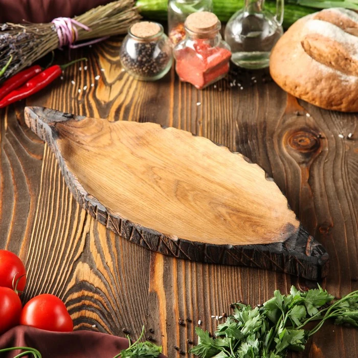 Блюдо авторское &quotХачапури&quot 40х15 см массив дуба|Блюдца и тарелки| |