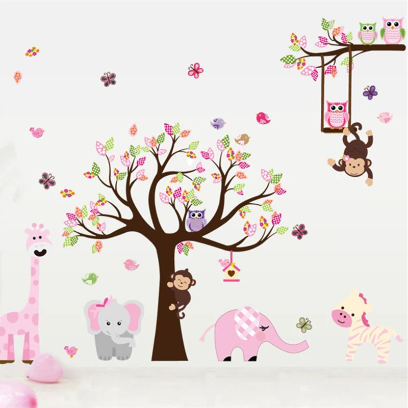 Фея девушка мультфильм наклейки игрушки DIY животные слон роспись бабочками для