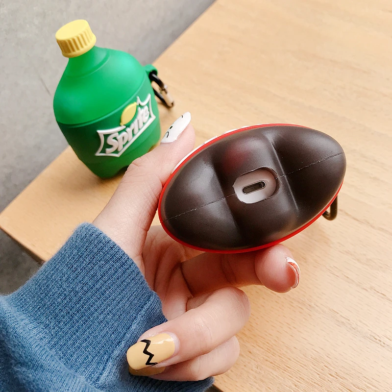 

New product 2020 trend cola soda AirPods second generation earphone box for AirPods third generation silicone earphone Bluetooth