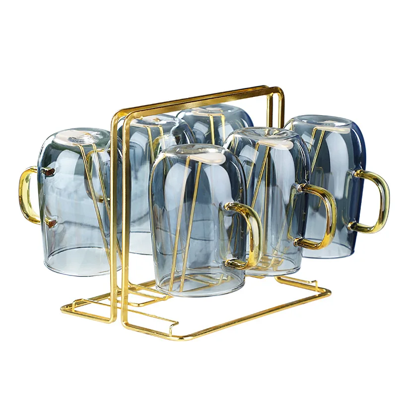 

Creative Color Glass Water Set Juice Cup Thickened Anti Scald Home Coffee Tea Cup Beer Stein Glassware for Drinking