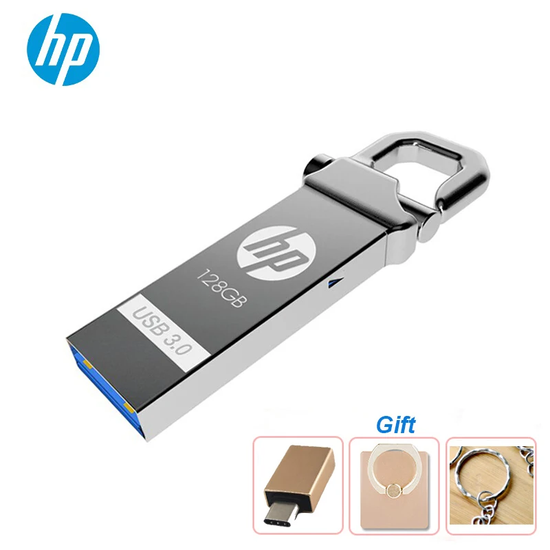

Original HP X750W USB3.0 High Speed metal USB Flash Drive waterproof USB Stick 32GB 64GB 128GB Pen Drive Real Capacity with Hook