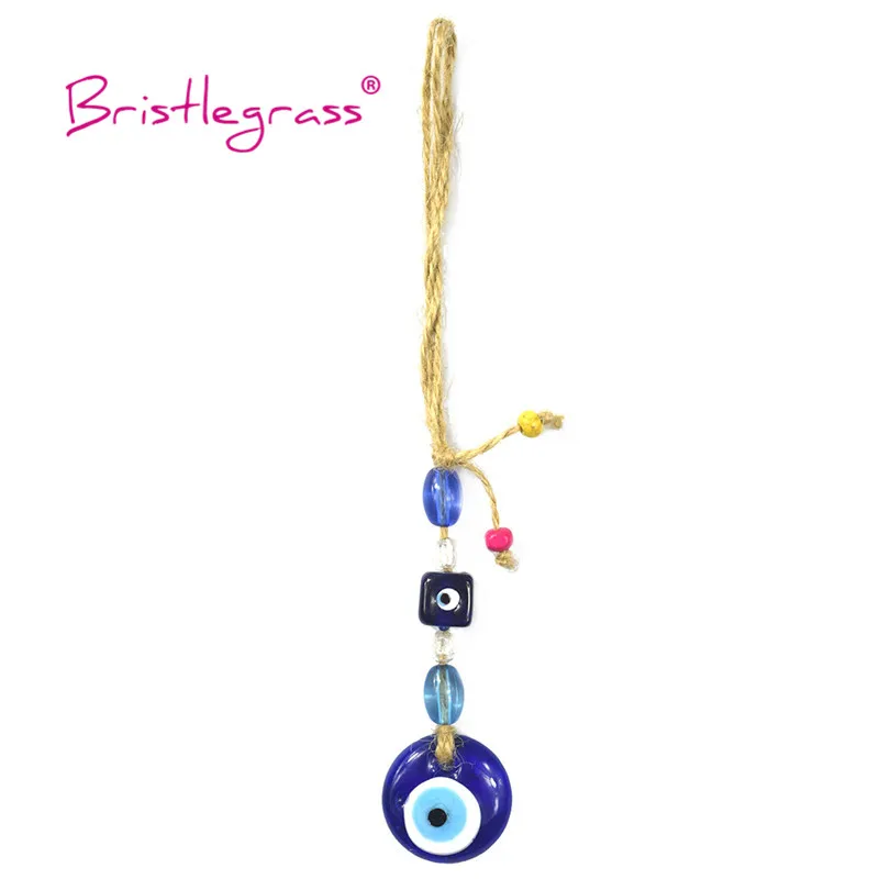 

BRISTLEGRASS Turkish Blue Evil Eye Glass Amulet Lucky Charm Car Wall Hanging Pendant Pendulum Blessing Protection Art Gift Decor