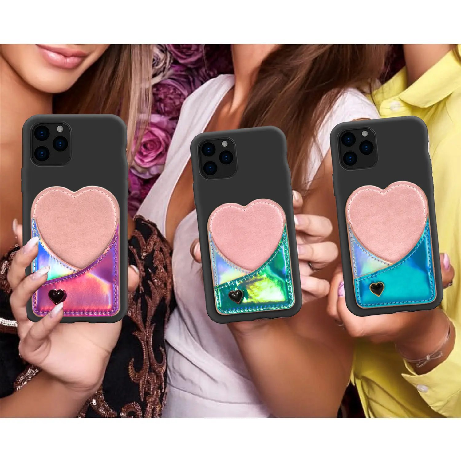 Чехол для iPhone 11 pro max силиконовый карамельный цвет модная Лазерная валентинка