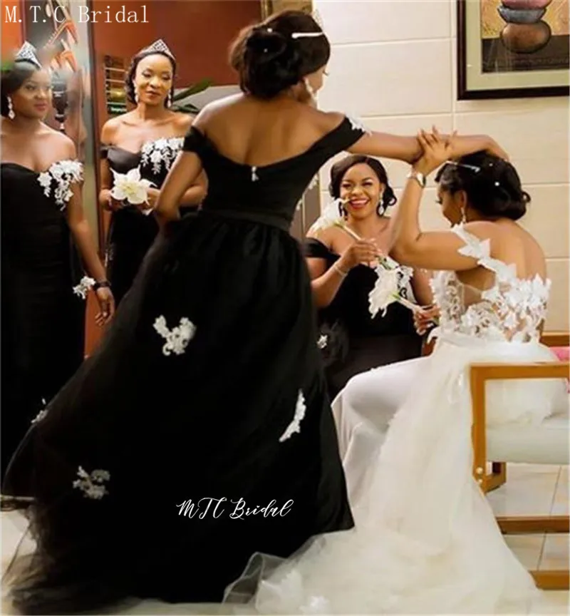 Длинное платье подружки невесты оптовая продажа 2019 черное русалки в африканском