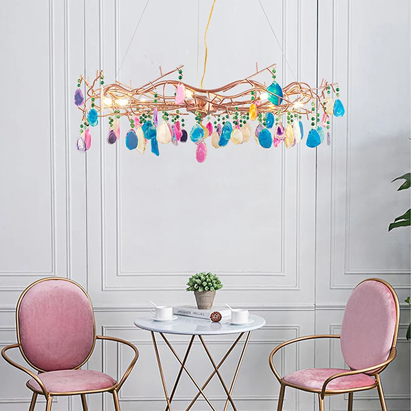 Светодиодная люстра G4 с натуральным цветным агатом лампа