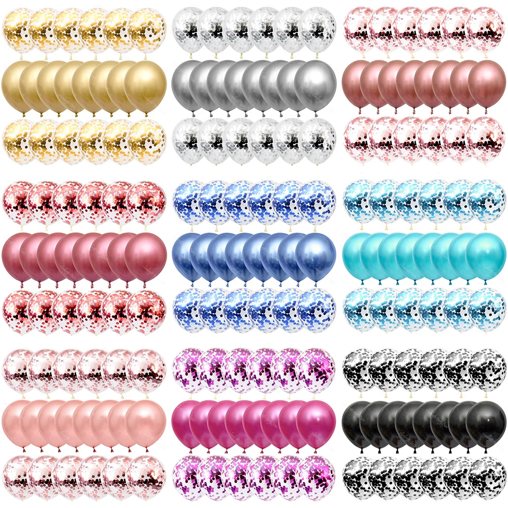 

20Pcs/lot Rose Gold Balloon Confetti Metal Balloons Set DIY Wedding Birthday Party Decorations Kids Baby Shower Air Balls Globos