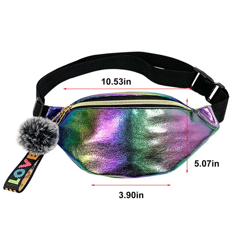 

Cool Sequins Printing Waist Bag For Woman 2020 Fashion Girls Shoulder Belt Bags Kids Waist Packs Glitter Phone Pouch