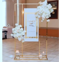 wedding sign stand welcome event party sigh stand shiny gold sign stand frame metal seating chart stand