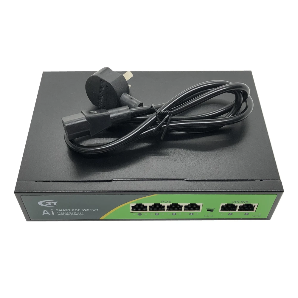 100/100 Мбит/с 48В POE коммутатор Ethernet сетевой 4 + 2 порта PoE Стандартный RJ45 инжектор для ip
