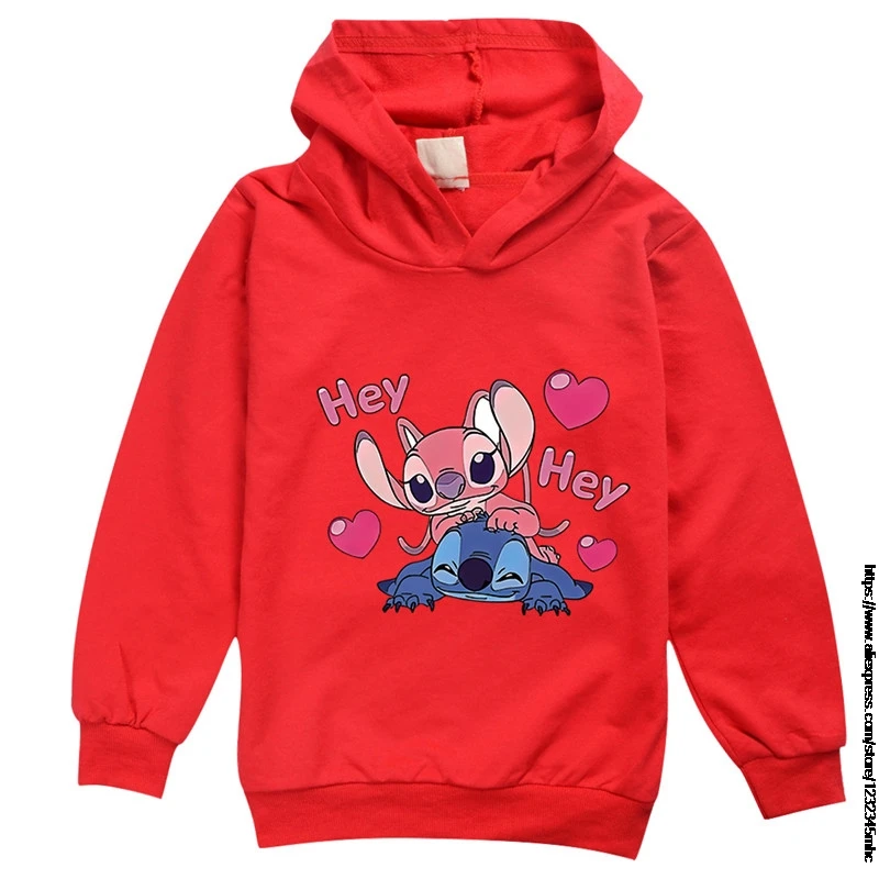 Детские толстовки Disney Stitch Princess детская одежда для девочек аниме свитшот