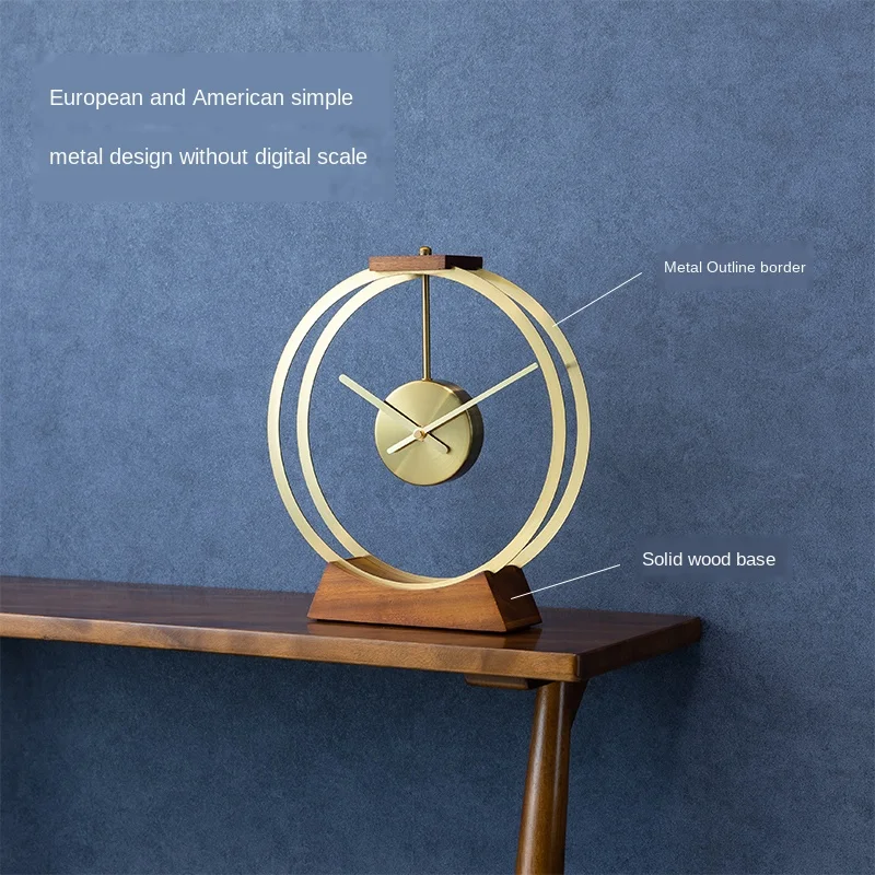 Настольные часы в скандинавском стиле креативные металлические из массива