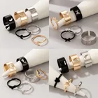 THJ винтажный набор колец в виде бабочки для пары открытые манжеты обручальные кольца регулируемые подходящие кольца ювелирные изделия