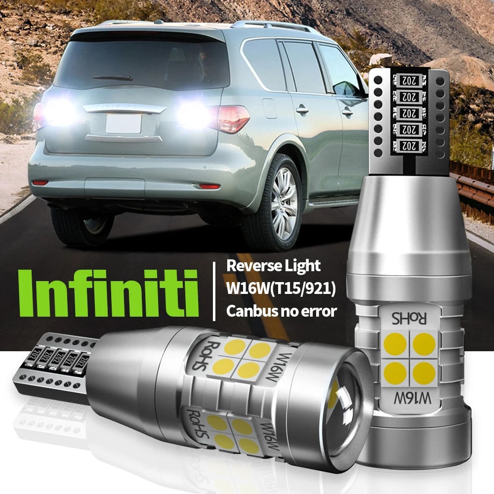 

2pcs LED Reverse Light Blub W16W T15 921 Canbus Backup Lamp For Infiniti FX35 FX45 M45 M37 M35H M35 M56 EX35 EX37 JX35 2013-2014