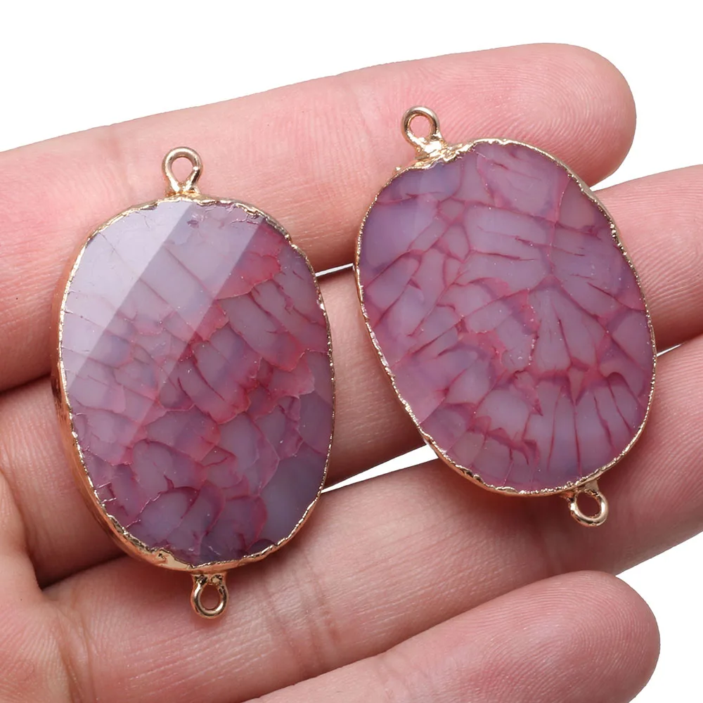 

Natural Agates Connector Irregular Egg Section DIY Bracelet Necklace Making Jewelry Findings Package Sale Package Sale