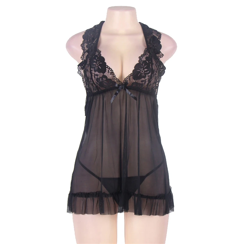 

Comeondear Lingerie Dress Plus Size 7XL Lingerie Sexys Pornos Drop shipping Sleepwear Nachtkleding Vrouwen Lace Nightgown R70098