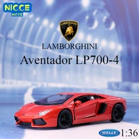 welly 136 lamborghini aventador lp700 4 diecast car model sports car metal pull back alloy toy for kids gift collection b531
