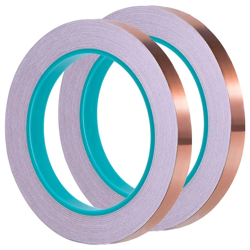 

Copper Foil Tape with Double-Sided Conductive - EMI Shielding,Stained Glass,Soldering,Electrical Repairs,0.25 Inch,4Pcs