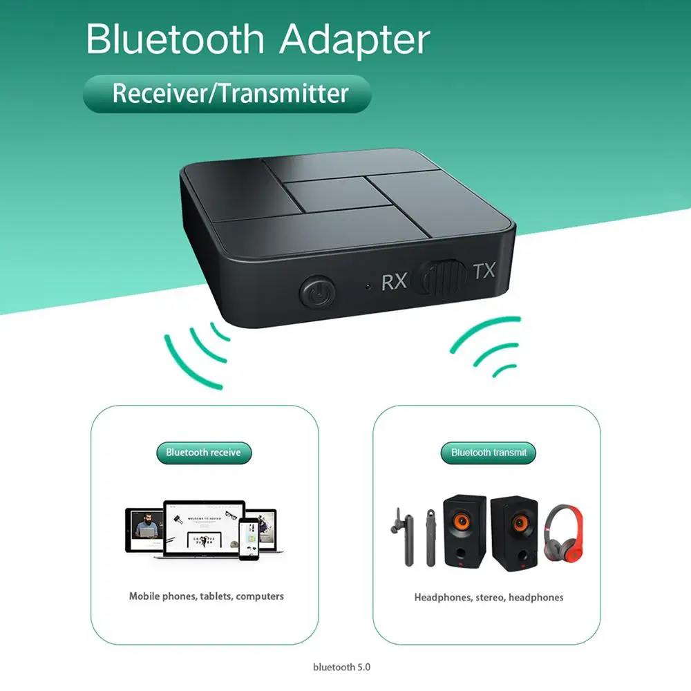 Портативный беспроводной аудио адаптер 2 в 1 Bluetooth 5 0 | Электроника