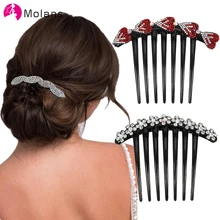 Molans New Vintage Crystal Rhinestones Flower Hair Combs Hair Clips for Women Hairpins Girls Bridal Wedding Hair Accessories
