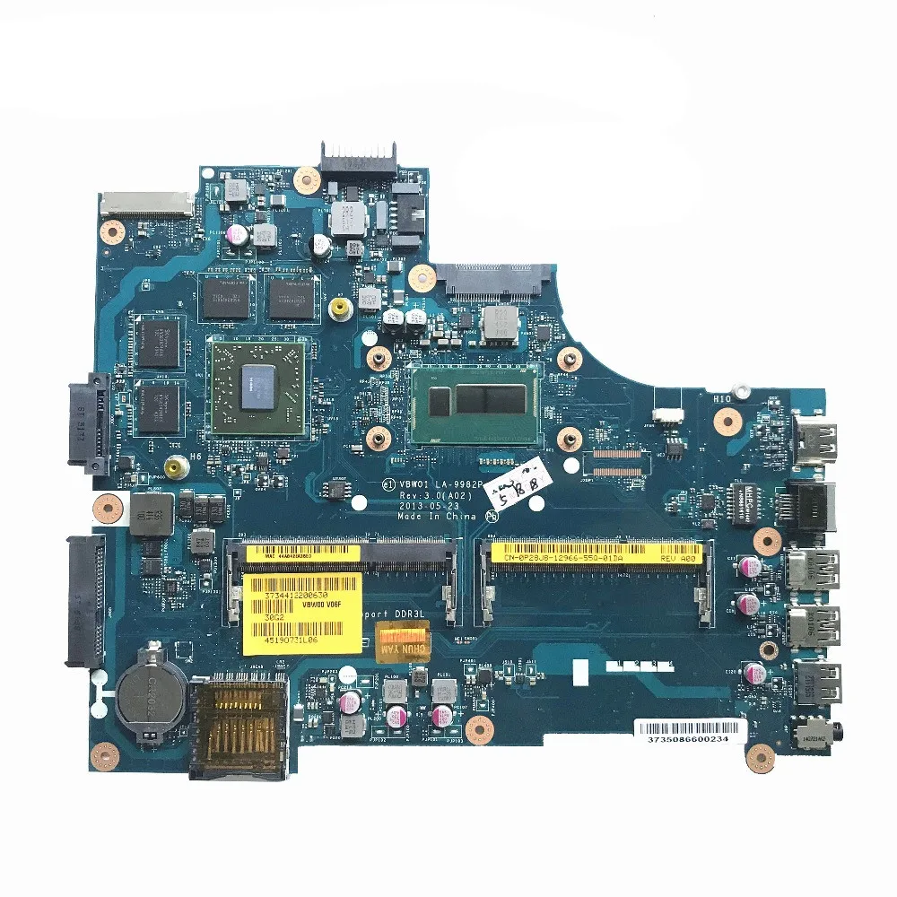 Для Dell 15R 5537 3537 Материнская плата ноутбука CN 0P28J8 P28J8 VBW01 LA 9982P с SR16Z i7 4500u DDR3L мб 100%