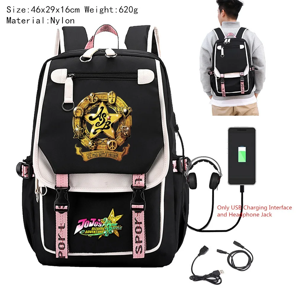 JOJOS Bizarre Adventure-all Star Battle Backpack Travel Laptop Bags Game Boys Girls Nylon Shoulder Bags School Bags Bookbag спортивная толстовка teefun 2015 nb all star game
