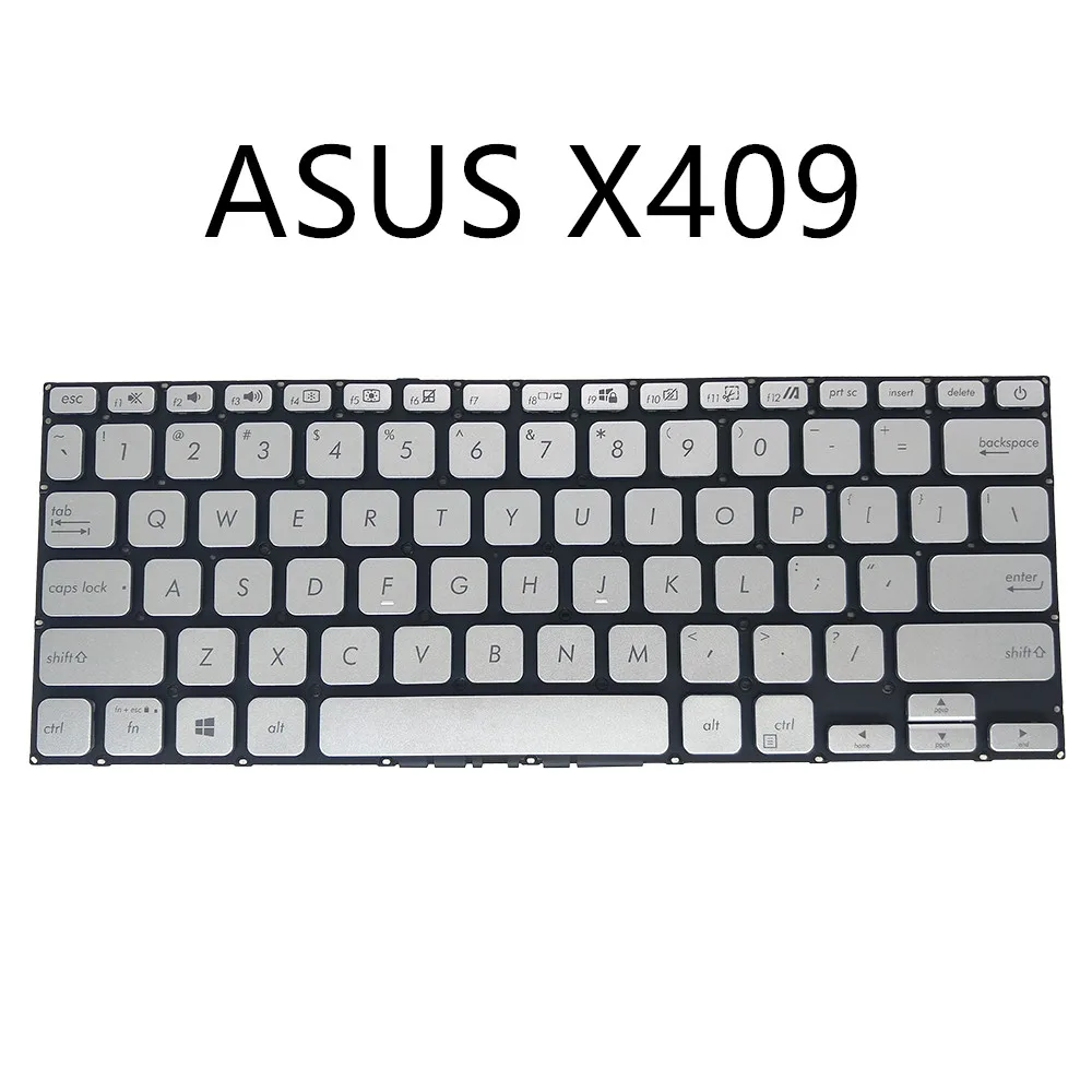 Клавиатура для ASUS Vivobook 14 X409 US с английским серебром без подсветки ASM18M53US6920 AEXKPU00010