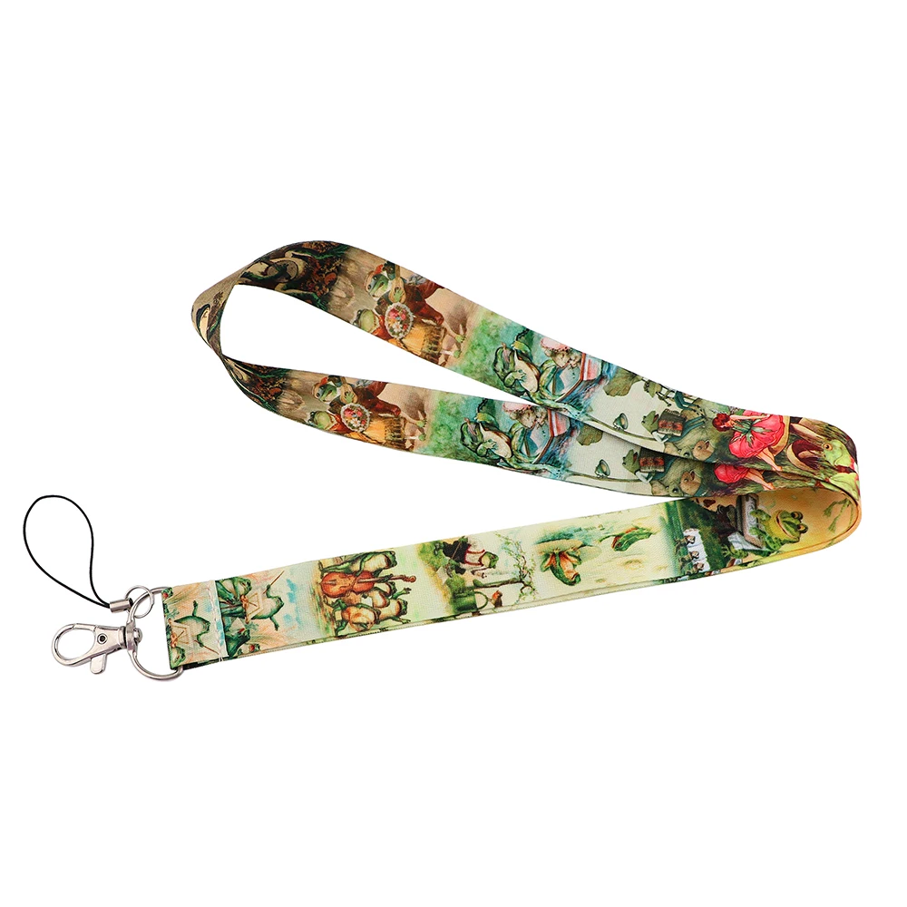 

Брелок для ключей G2321 с мультяшным рисунком лягушки, шнурок для ключей, детские подарки, чехол с ремешком, 20 шт./лот