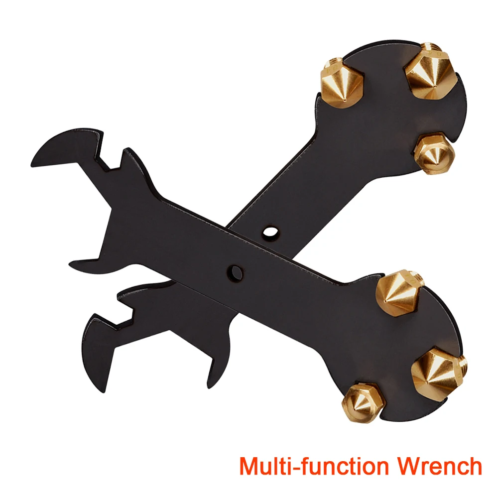 

3D Printer Parts Nozzle Wrench 5 IN 1 Steel Spanner Wrench Flat Fit MK8 MK10 V6 Nozzle Heater Block Multi function Nozzle Tool