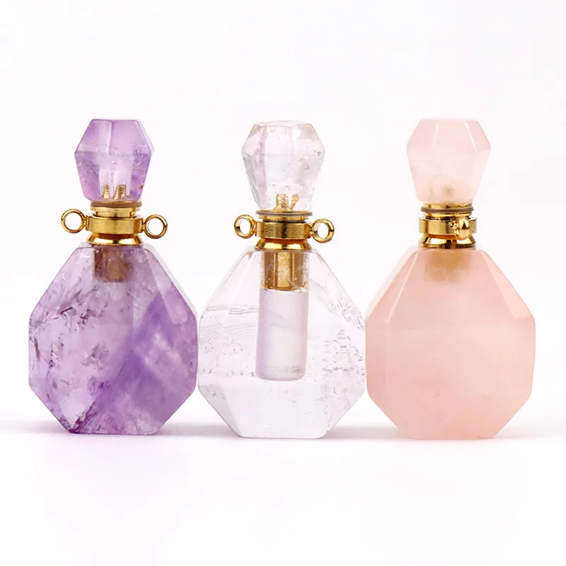 

Горячая продажа драгоценных камней эфирное масло подвеска в виде бутылочки парфюма ожерелье из натурального камня ювелирные кристаллы из ...