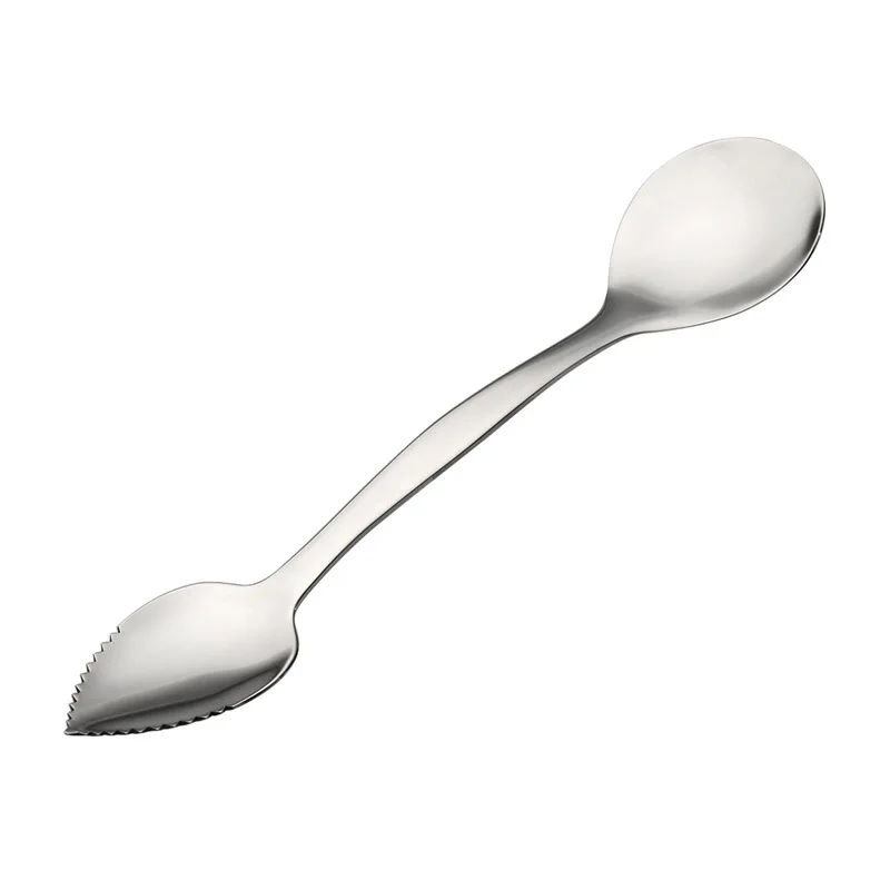 

KitchenAce Stainless Steel Multifunctional Double-headed Kitchen Digging Spoon Special Spoon Sawtooth Spoon For Fruit&Vegetable