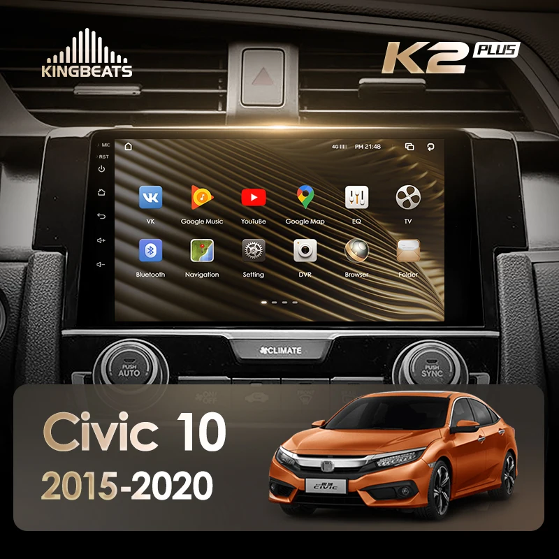 KingBeats штатное головное устройство For Honda Civic 10 FC FK 2015 - 2020 GPS Android автомагнитола на