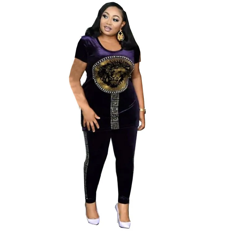 2 шт. для женщин Бархатные комплекты малышей Топ + юбка миди осень зима Дашики в