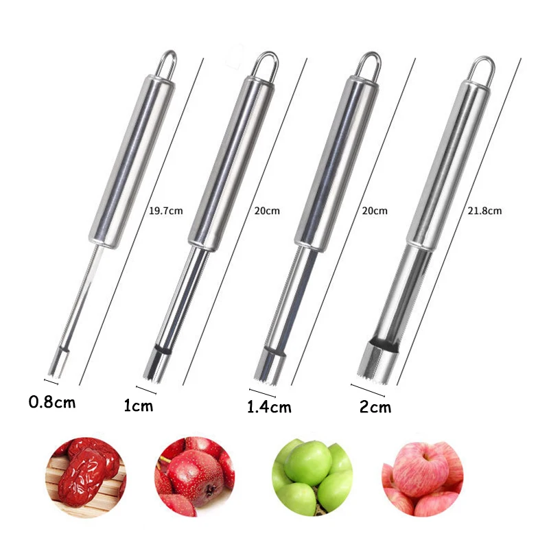 1/4PCS Stainless Steel Fruit Corer Red Dates Cherry Apple Pear Seed Core Remover Slicer Knife Vegetable Tools |