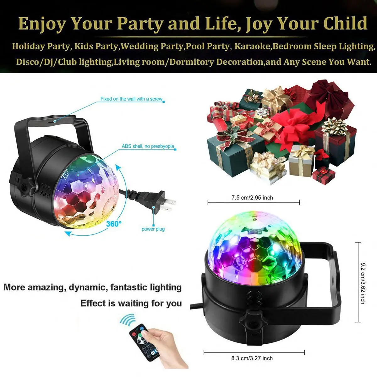 RGB светодиодный вечерние эффект чешское стекло диско шар светильник