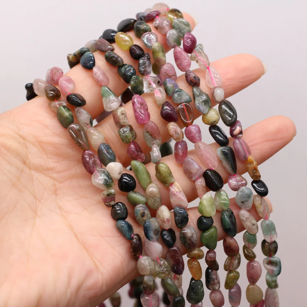 Natural Semi-precious Stone Ladies Tourmaline Beaded Making DIY Necklace Bracelet Jewelry Gift Wholesale Size 6-8mm |