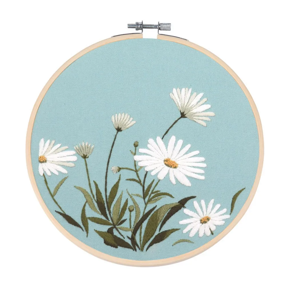 

DIY Flowers Plants Pattern Embroidery Beginner Needlework Kits Embroidery Semi-finished Product Kit Cross Stitch Sewing Craft