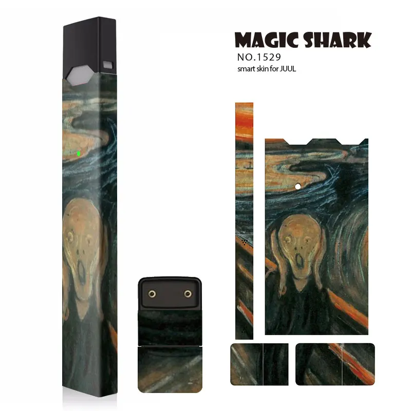 Чехол-накладка для Juul из ПВХ с изображением волшебной акулы мозга Луны звезды